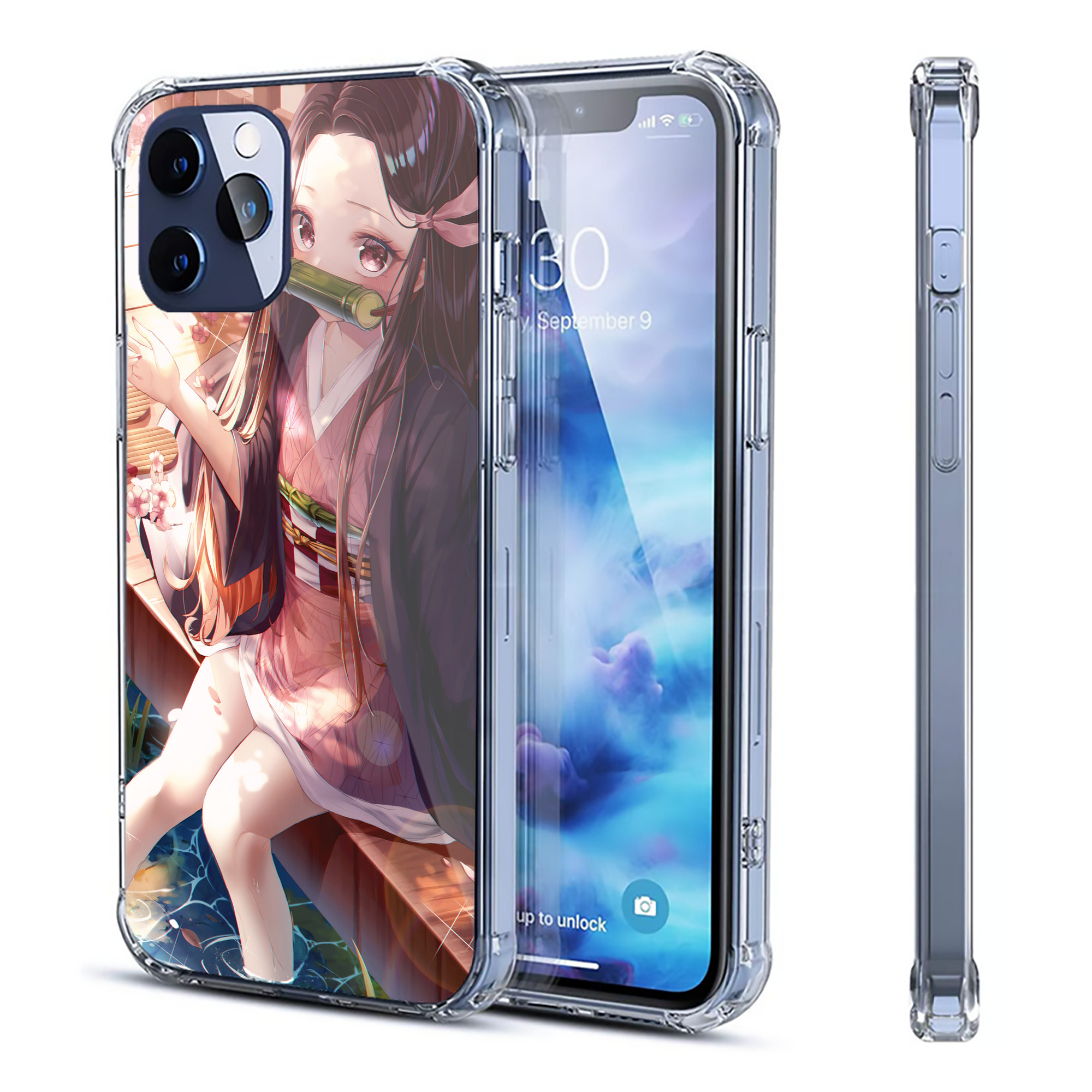 （画像用） 鬼滅の刃（きめつのやいば）竈門 禰󠄀豆子／かまど ねずこ Kamado Nezuko 【iPhone 12シリーズ対応】透明スマホケース（クリアソフトケース）